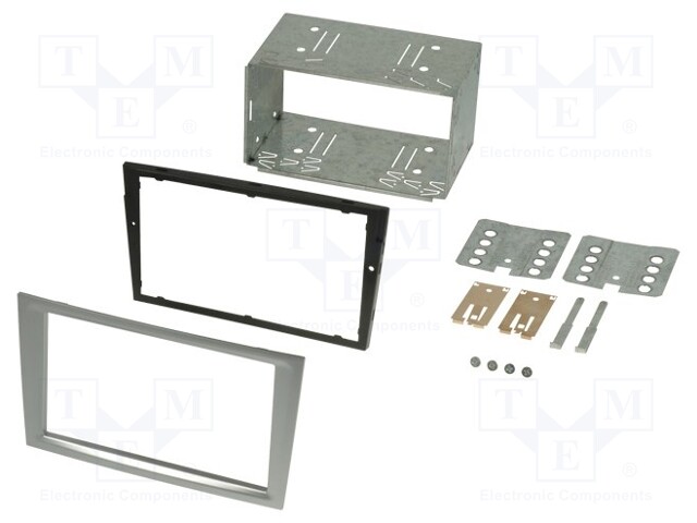 Radio mounting frame; Opel; 2 DIN; aluminium