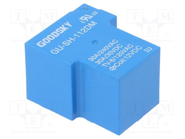 Relay: electromagnetic; SPST-NO; Ucoil: 12VDC; 30A; Series: GU