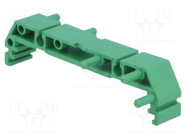 DIN rail mounting bracket; 72x11mm; Body: green