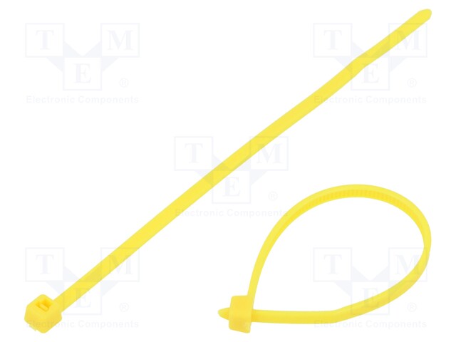 Cable tie; L: 100mm; W: 2.45mm; polyamide; 80N; yellow; Ømax: 22mm