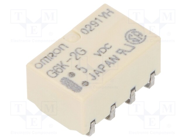 Relay: electromagnetic; DPDT; Ucoil: 5VDC; 0.3A/125VAC; 1A/30VDC