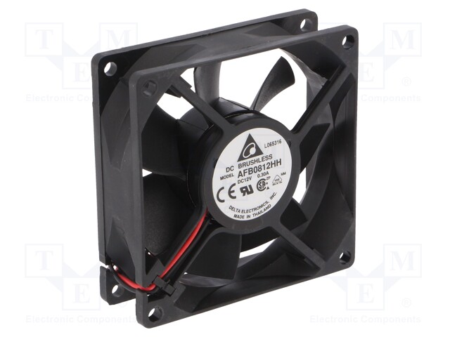 Fan: DC; axial; 80x80x25.4mm; 63.6m3/h; 34dBA; ball bearing