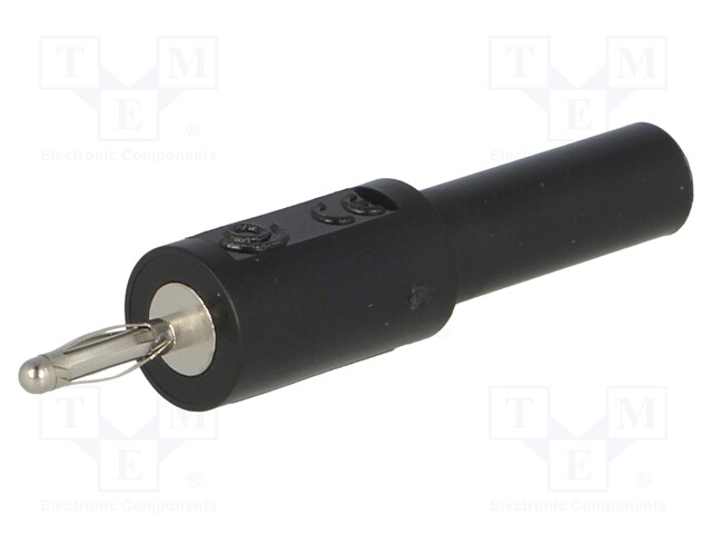 Adapter; 2mm banana; 10A; 33VAC; 70VDC; black