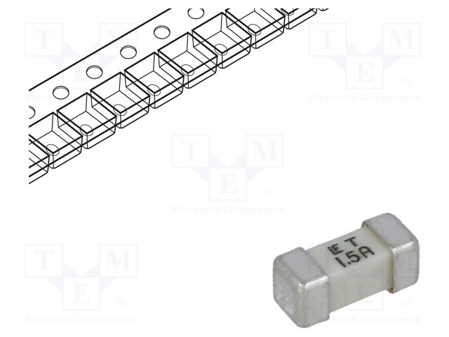 Fuse: fuse; time-lag; 1.5A; 125V; SMD; ceramic; Case: 2410; 454