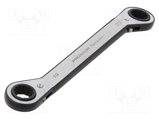 Wrench; box,with ratchet; 19mm,21mm; Speeder