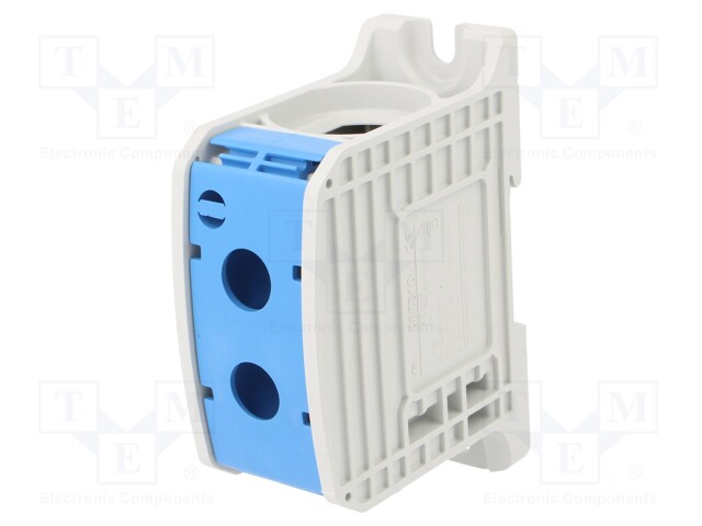 Splice terminal: rail; STB; 185mm2; ways: 1; terminals: 2; blue; TS35