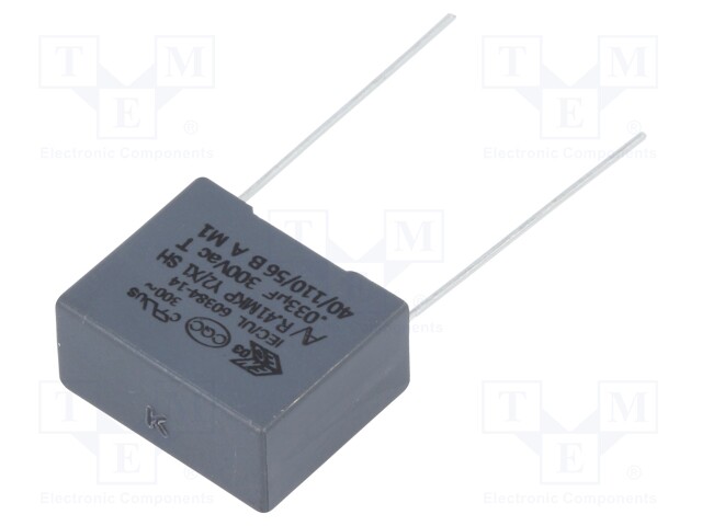 Capacitor: polypropylene; Y2; 33nF; 15mm; ±10%; 18x8.5x14.5mm