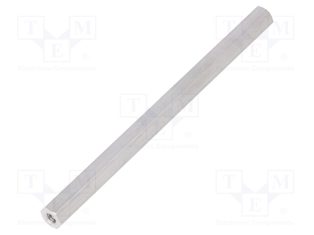 Screwed spacer sleeve; Int.thread: M4; 100mm; hexagonal