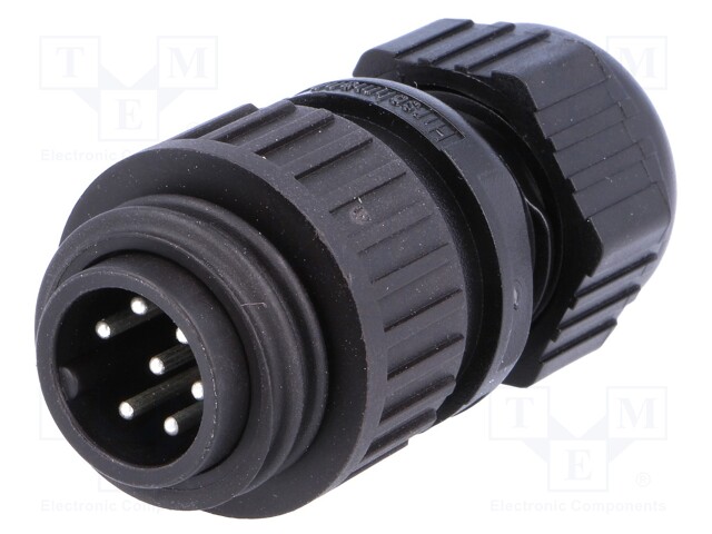 Connector: circular; plug; male; IP67; CA; PIN: 7(6+1); 6+PE; 250V