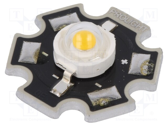 Power LED; STAR; white warm; Pmax: 1W; 2850-3250K; 110÷120lm; 130°