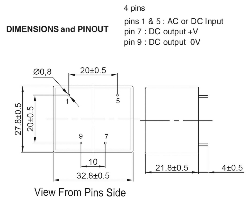 Converter: AC/DC; 4.5W; Uout: 3.8VDC; Iout: 1.18A; 66%; Mounting: PCB