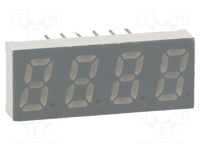 Display: LED; 7-segment; 8mm; 0.31"; No.char: 4; blue; 3÷6mcd; anode