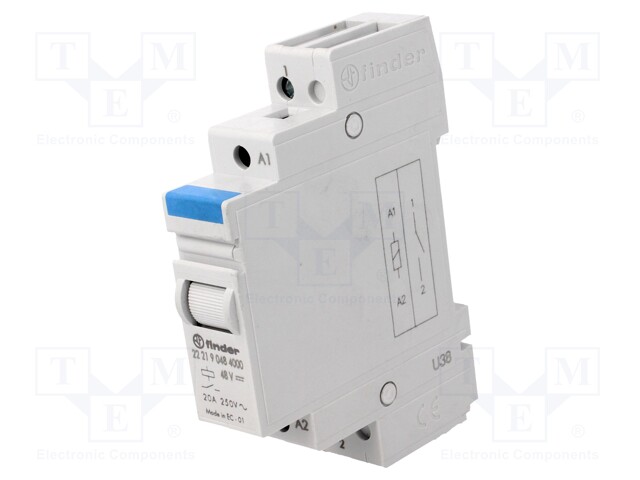 Relay: installation; monostable; NO; Ucoil: 48VDC; Mounting: DIN