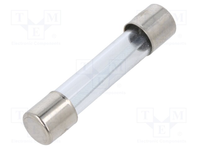 Fuse: fuse; 25A; 32VAC; glass; 6.35x31.8mm; brass; bulk