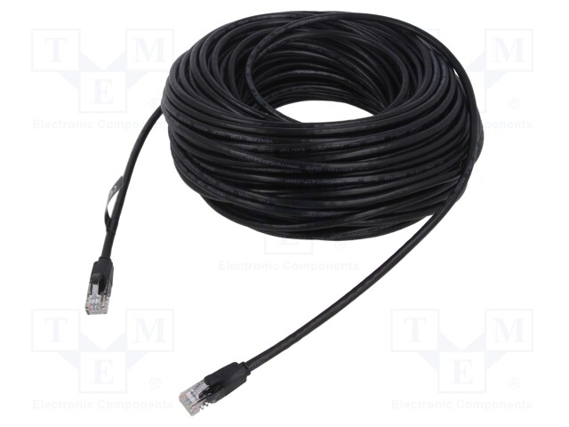 Patch cord; U/UTP; 6; stranded; CCA; PVC; black; 15m; 26AWG