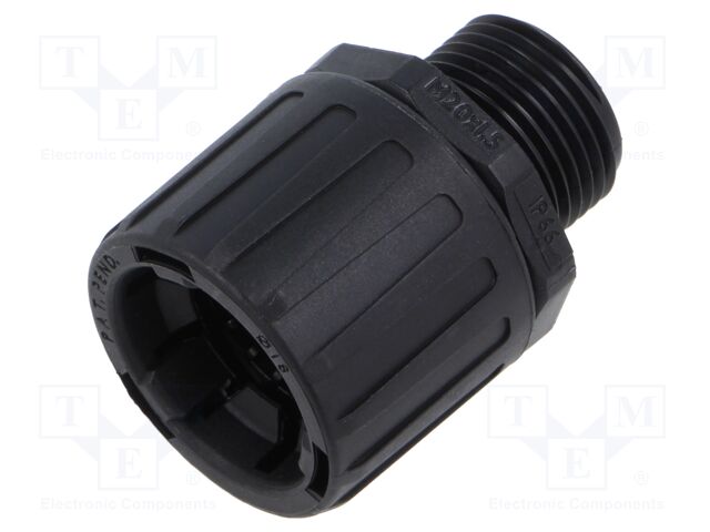 Straight terminal connector; ØBraid : 18mm; polyamide; -50÷135°C