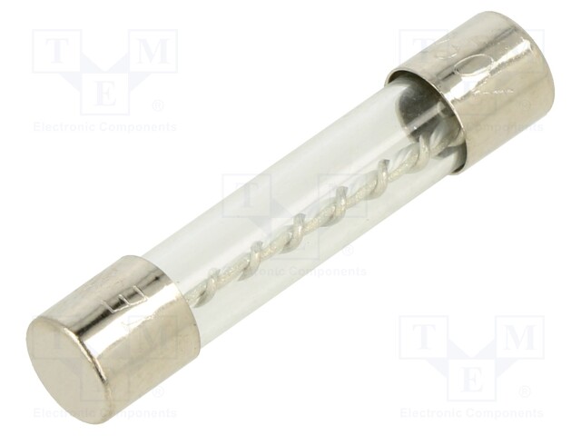 Fuse: fuse; 25A; 32/250VAC; glass; 6.35x31.8mm; brass