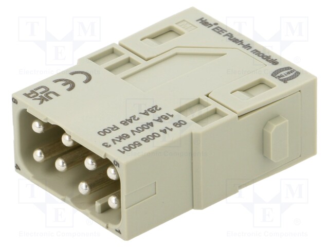 Connector: HDC; module; male; Han-Modular®; PIN: 8; push-in; 16A