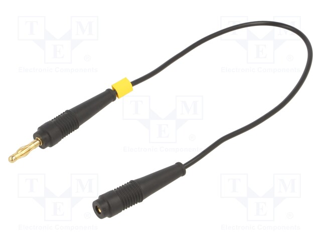 Extension cable; 19A; black; gold-plated; 0.25m; Insulation: PVC