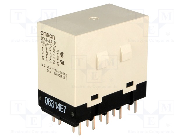 Relay: electromagnetic; 4PST-NO; Ucoil: 24VDC; 25A; Series: G7J