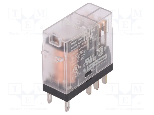 Relay: electromagnetic; DPDT; Ucoil: 230VAC; 5A/250VAC; 5A/30VDC