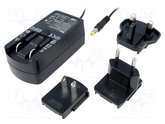 Power supply: switched-mode; 24VDC; 1A; Out: 5,5/2,1; 24W; 0÷40°C