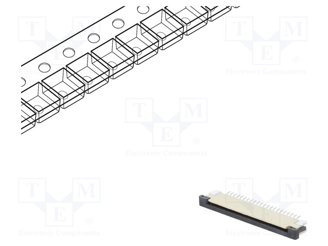 Connector: FFC (FPC); horizontal; PIN: 22; ZIF; SMT; tinned; 30mΩ