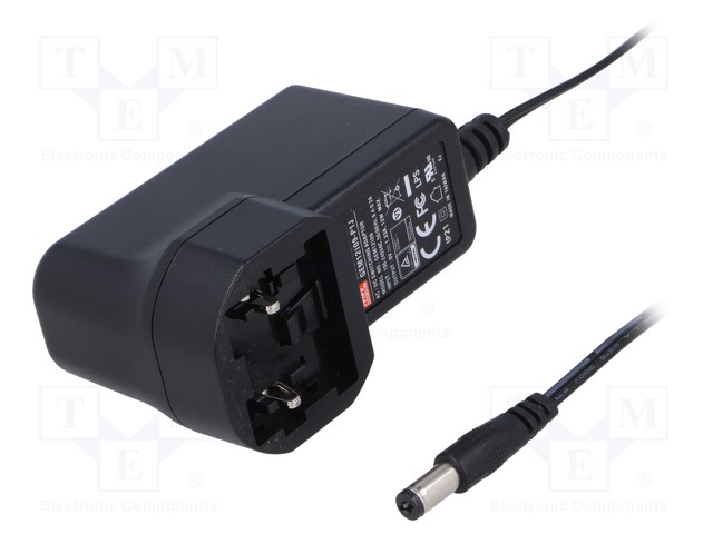 Power supply: switched-mode; 9VDC; 1.33A; Out: 5,5/2,1; 12W; 82%