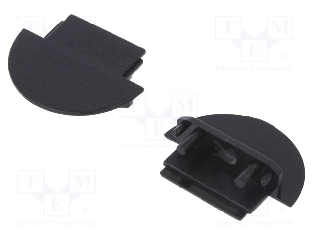 Cap for LED profiles; black; ABS; Application: GROOVE14