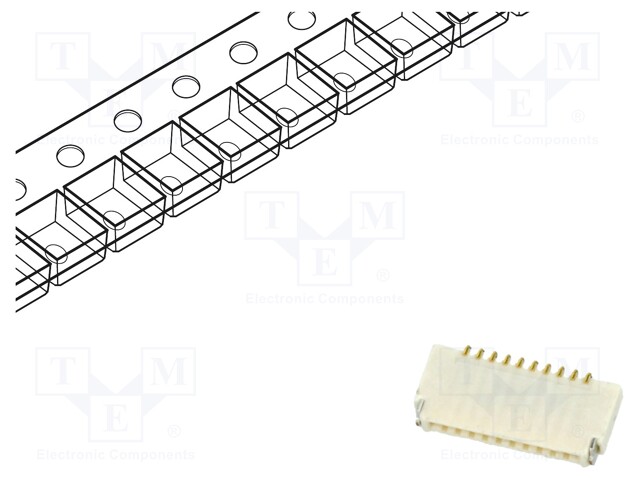 Connector: FFC/FPC; Plating: selectively gold plated; SMT; PIN: 10