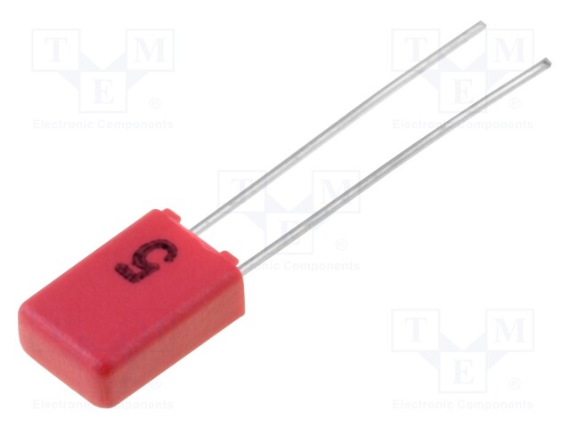 Capacitor: polypropylene; 100pF; 2.5mm; ±5%; 2.5x7x4.6mm; 400VDC