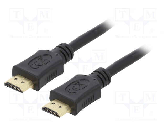 Cable; HDMI 2.0; HDMI plug,both sides; 4.5m; black; 30AWG