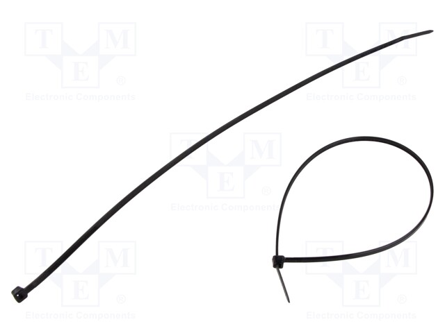 Cable tie; L: 300mm; W: 3.5mm; polyamide; black; 100pcs; -35÷85°C