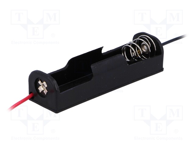 Holder; Leads: cables; Size: AA,R6; Batt.no: 1; Colour: black; 150mm