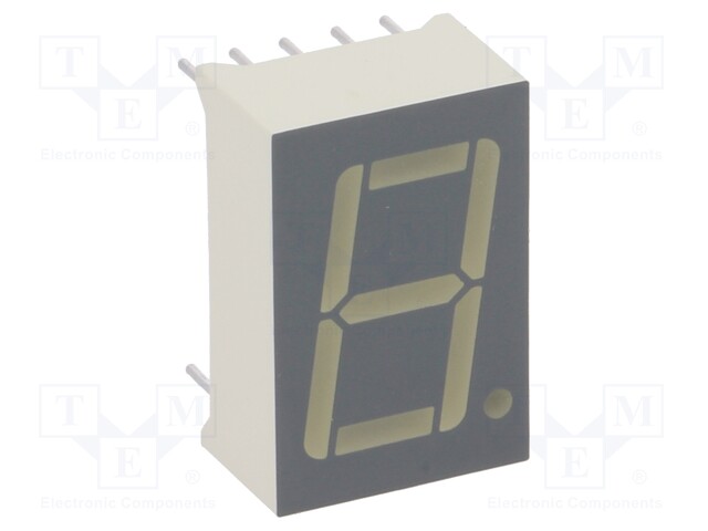 Display: LED; 7-segment; 14.22mm; 0.56"; No.char: 1; yellow; anode