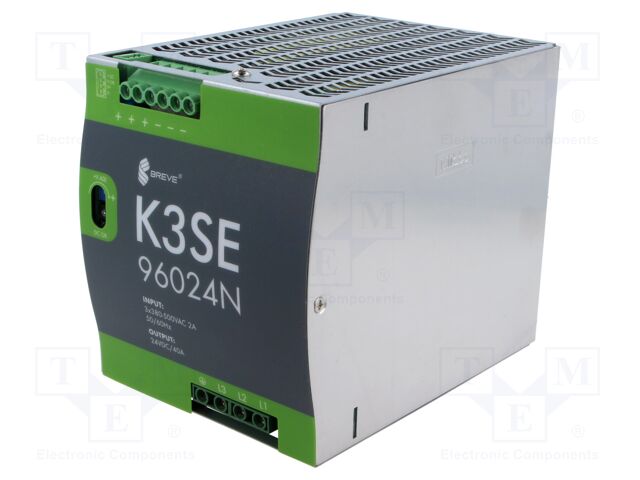 Power supply: switched-mode; for DIN rail; 960W; 24VDC; 40A; IP20