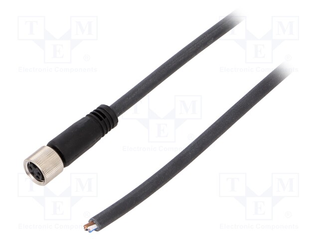 Connection lead; M8; PIN: 4; straight; 3m; plug; 30VAC; 4A; -25÷80°C