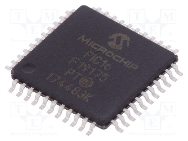 PIC microcontroller; Memory: 14kB; SRAM: 1024B; EEPROM: 256B; SMD