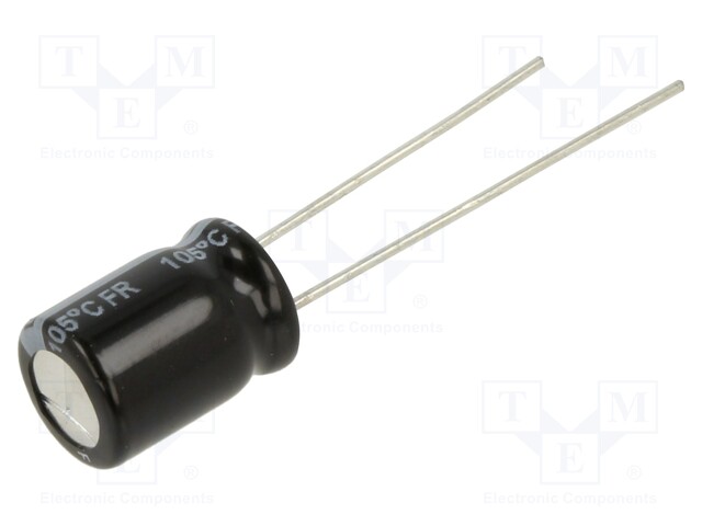 Electrolytic Capacitor, 82 µF, 63 V, FR Series, ± 20%, Radial Leaded, 6000 hours @ 105°C