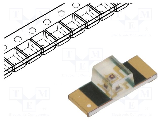 LED; SMD; 1305; red; 28.5÷75mcd; 3.4x1.25x1.1mm; 150°; 1.9÷2.4V