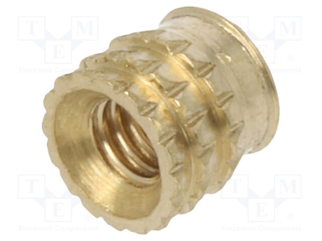 Threaded insert; brass; M2,5; BN: 37885; L: 4.1mm; MULTISERT®