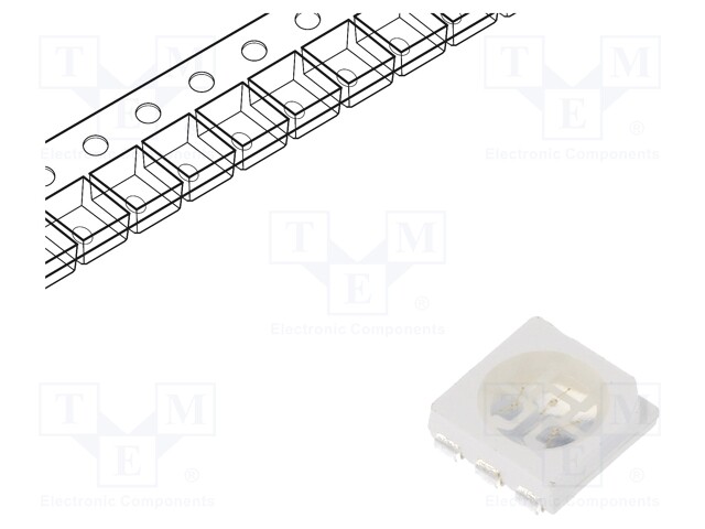 LED; SMD; 5050,PLCC6; blue; 650÷1200mcd; 5.4x4.95x1.6mm; 120°; 60mA