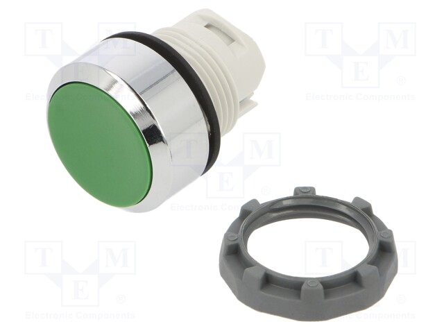 Switch: push-button; 22mm; green; Illumin: none; IP66; Pos: 2