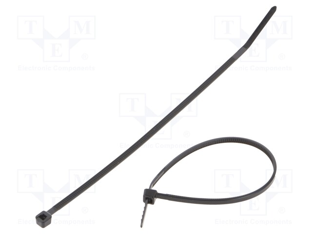 Cable tie; L: 142mm; W: 2.5mm; polyamide; 80N; black; Ømax: 32mm