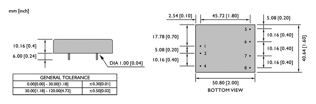 Converter: DC/DC; 15W; Uin: 18÷75VDC; Uout: 15VDC; Uout2: -15VDC