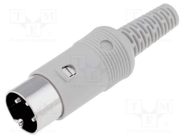 Plug; DIN; male; PIN: 3; Layout: 180°; straight; for cable; soldering