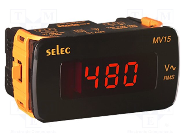 Meter: mounting; digital; on panel; Display: 3-digit LED; True RMS