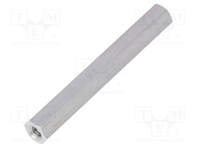 Screwed spacer sleeve; Int.thread: M4; 55mm; hexagonal; aluminium