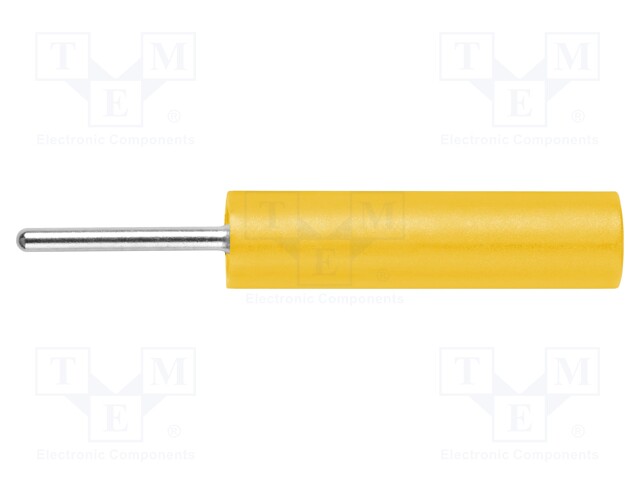 Socket; 4mm banana; 20A; 1kV; 38mm; yellow; nickel plated; -25÷80°C