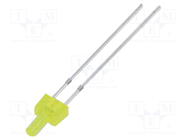 LED; round; bipolar; yellow; 220÷330mcd; 90°; Front: flat; 30mA